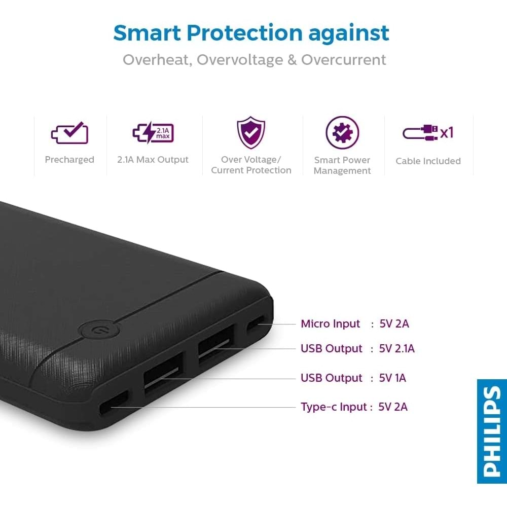OUTLET Philips 10.000mah Powerbank DLP1710CB - Siyah OUTLET