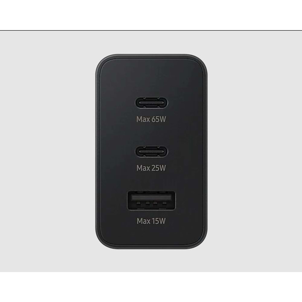 OUTLET Samsung EP-T6530NBEGWW Type C & Type A Hızlı Şarj Aleti Üçlü( 65w-25w-15w)-Siyah OUTLET