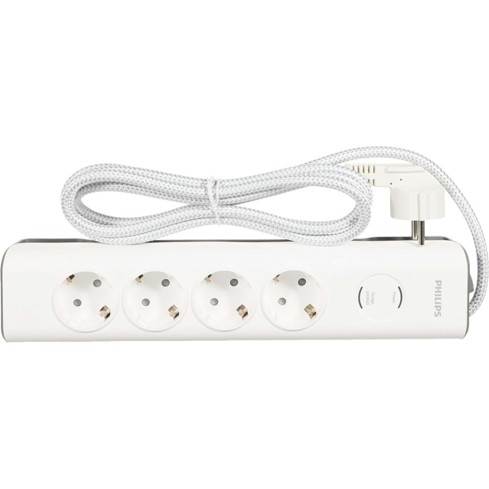 OUTLET PHILIPS SPN7040WA Akım Korumalı Priz 4'lü 600J 2m 3680W 16A OUTLET