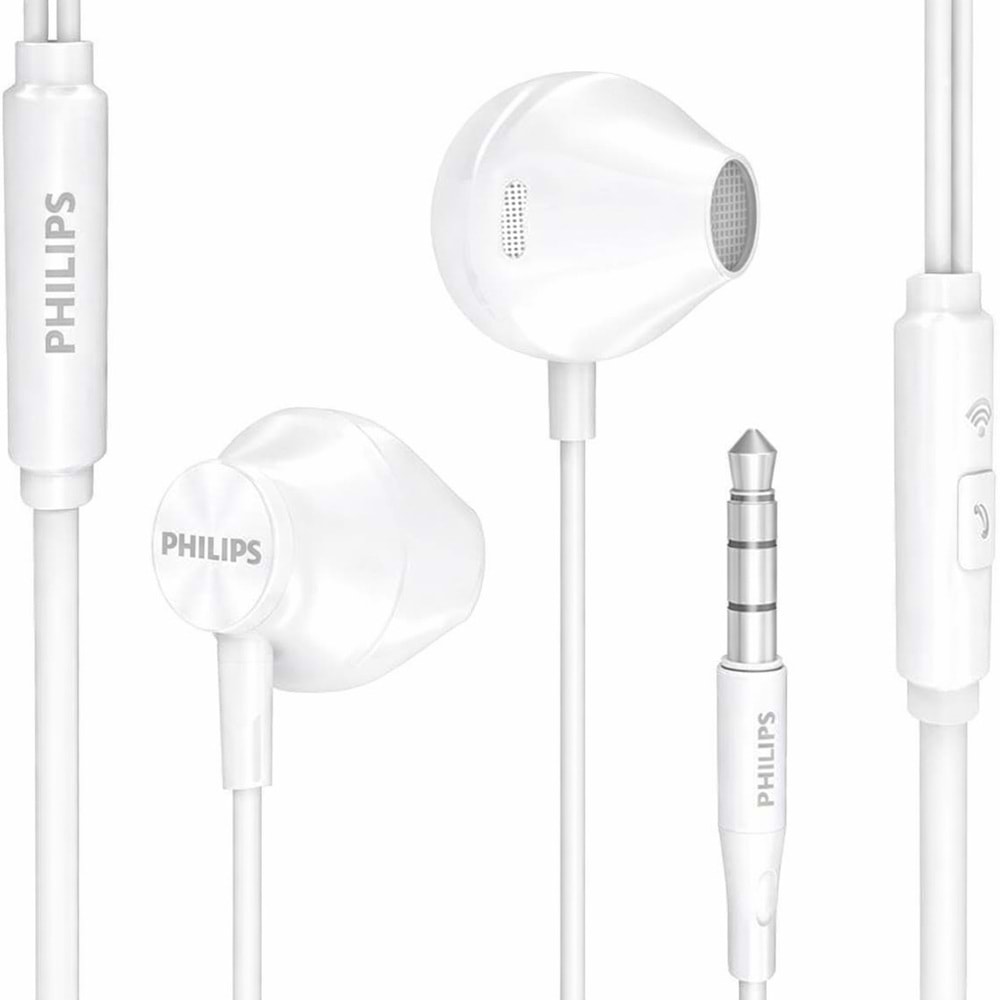 Philips TAUE101WT Mikrofonlu Kulakiçi Kulaklık 3.5mm Jack Girişli - Beyaz (BU ÜRÜN OUTLETTİR)