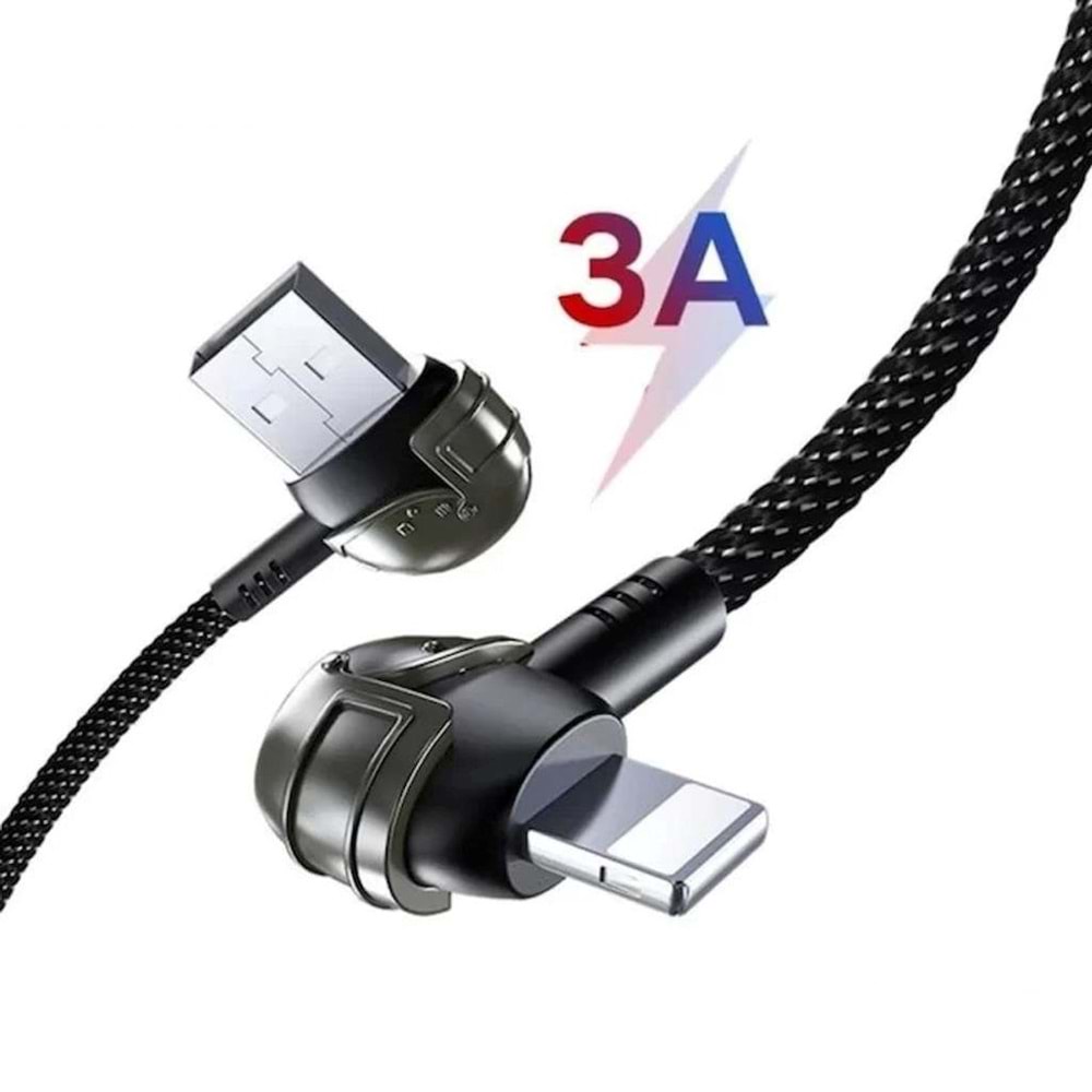 PDAteknoloji Azeada 3A 60w USB to Type C PD-B42a Yan Girişli Örgülü Pubg Data Kablosu (Şık Demir Saklama Kutu Hediyesiyle)