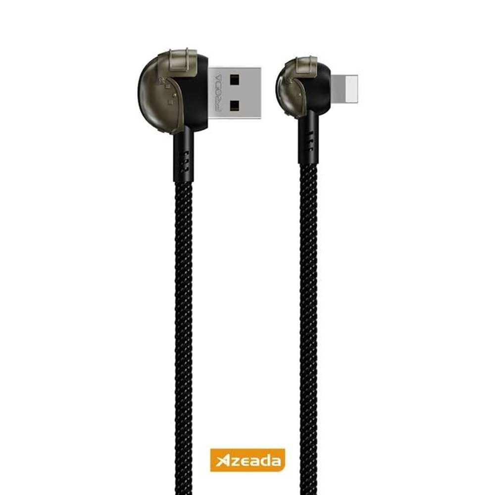PDAteknoloji Azeada 3A 20w Lightning ile Uyumlu PD-B42i Yan Girişli Örgülü Pubg Data Kablosu (Şık Demir Saklama Kutu Hediyesiyle)