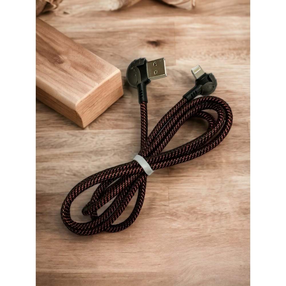 PDAteknoloji Azeada 3A 20w Lightning ile Uyumlu PD-B42i Yan Girişli Örgülü Pubg Data Kablosu (Şık Demir Saklama Kutu Hediyesiyle)