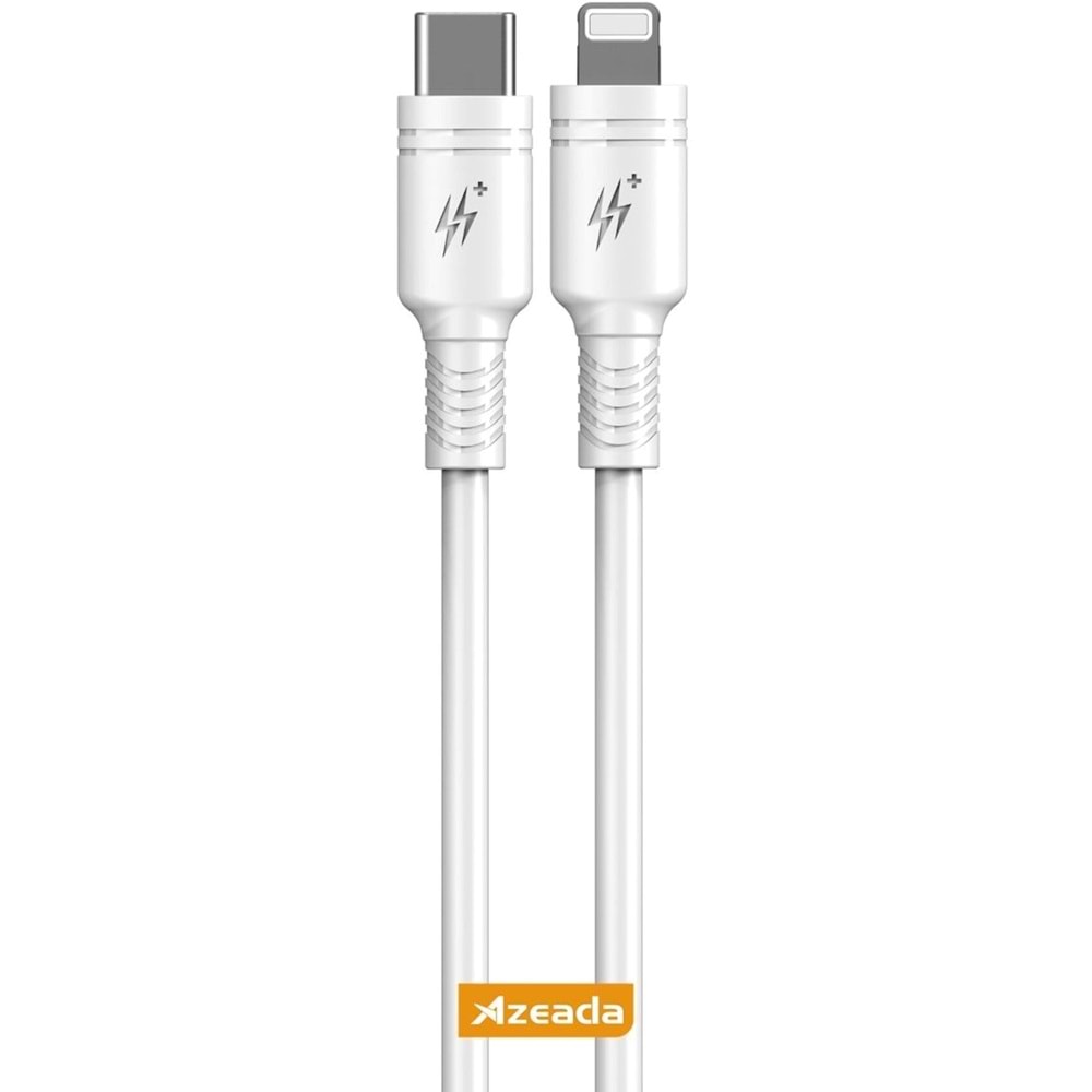 PDAteknoloji Azeada 27W Type-C to Lightning ile Uyumlu Şarj ve Data Kablosu 1m Beyaz PD-B82İB