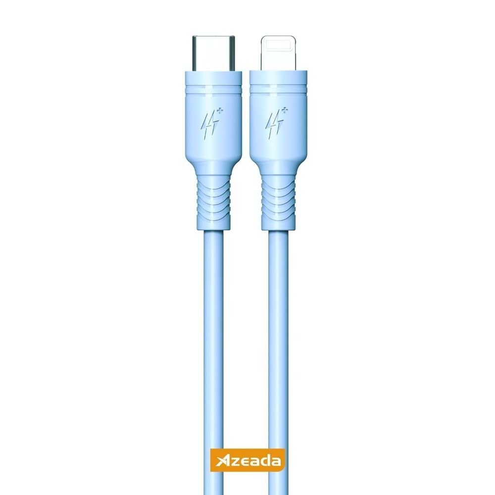 PDAteknoloji Azeada 27W Type-C to Lightning ile Uyumlu Şarj ve Data Kablosu 1m Mavi PD-B82İM