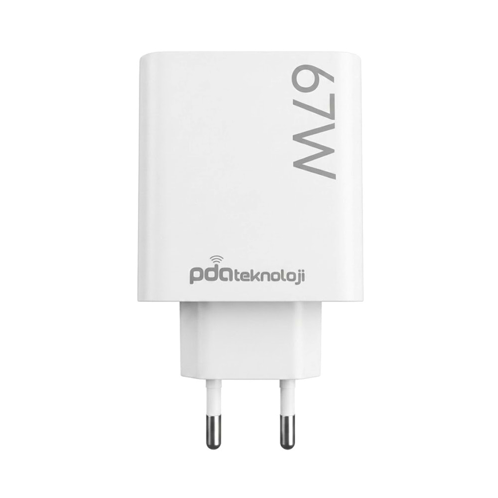 PDAteknoloji 67W Hızlı Şarj Adaptörü Beyaz PDA-067 (Yerli Üretim)
