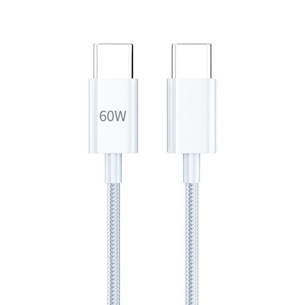 PDATeknoloji 60W Type-C to Type-C Hızlı Şarj ve Data Kablosu 1m Beyaz AZ-B06aB