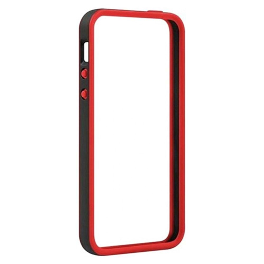Tavik Apple iPhone SE/5S/5 Kılıf Bumper Siyah-Kırmızı PKG1169