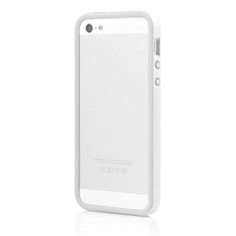 Tavik Apple iPhone SE/5S/5 Kılıf Bumper Beyaz-Gri PKG2430