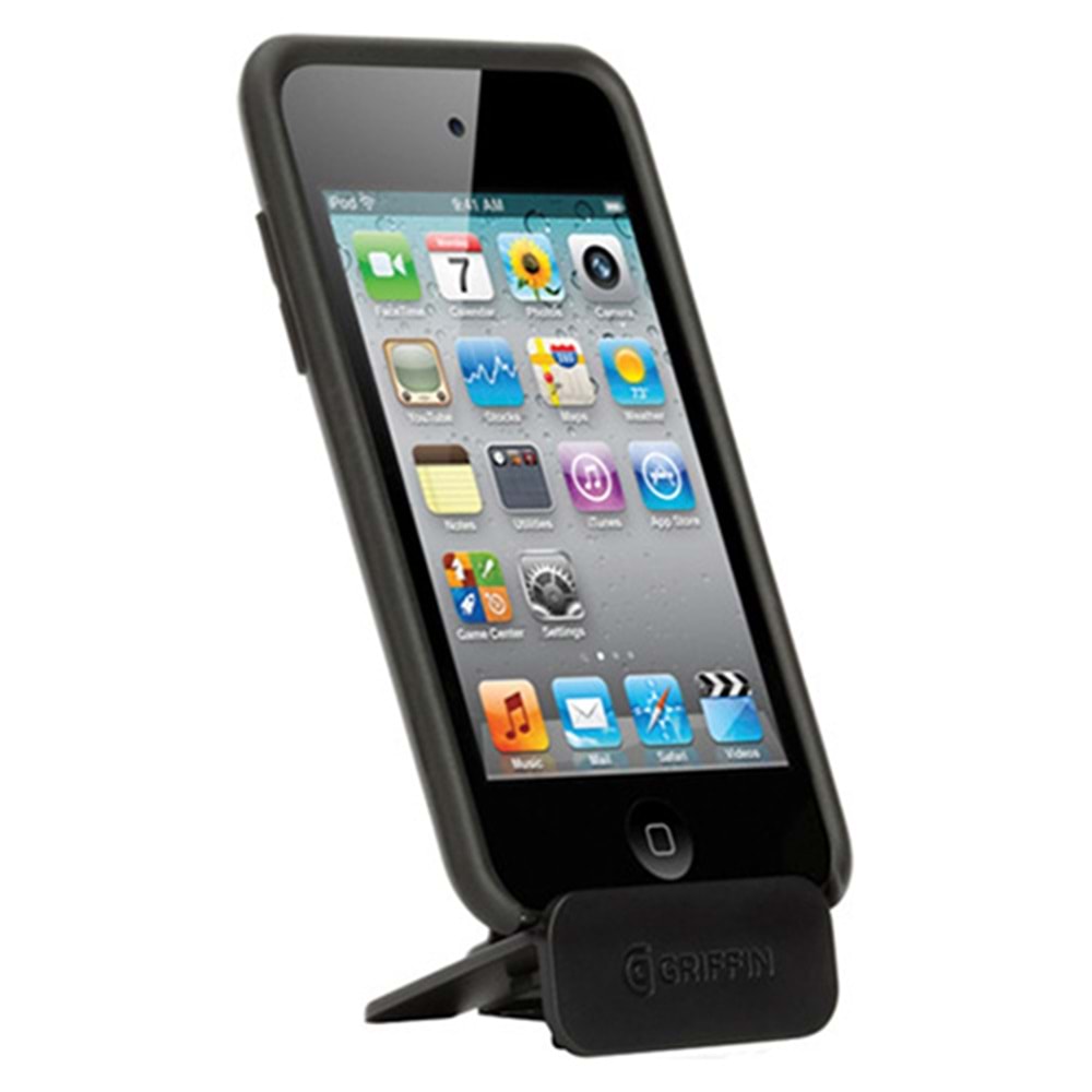 Griffin iPod Touch 4 Şeffaf Siyah Stantlı Kılıf Reveal RE01915