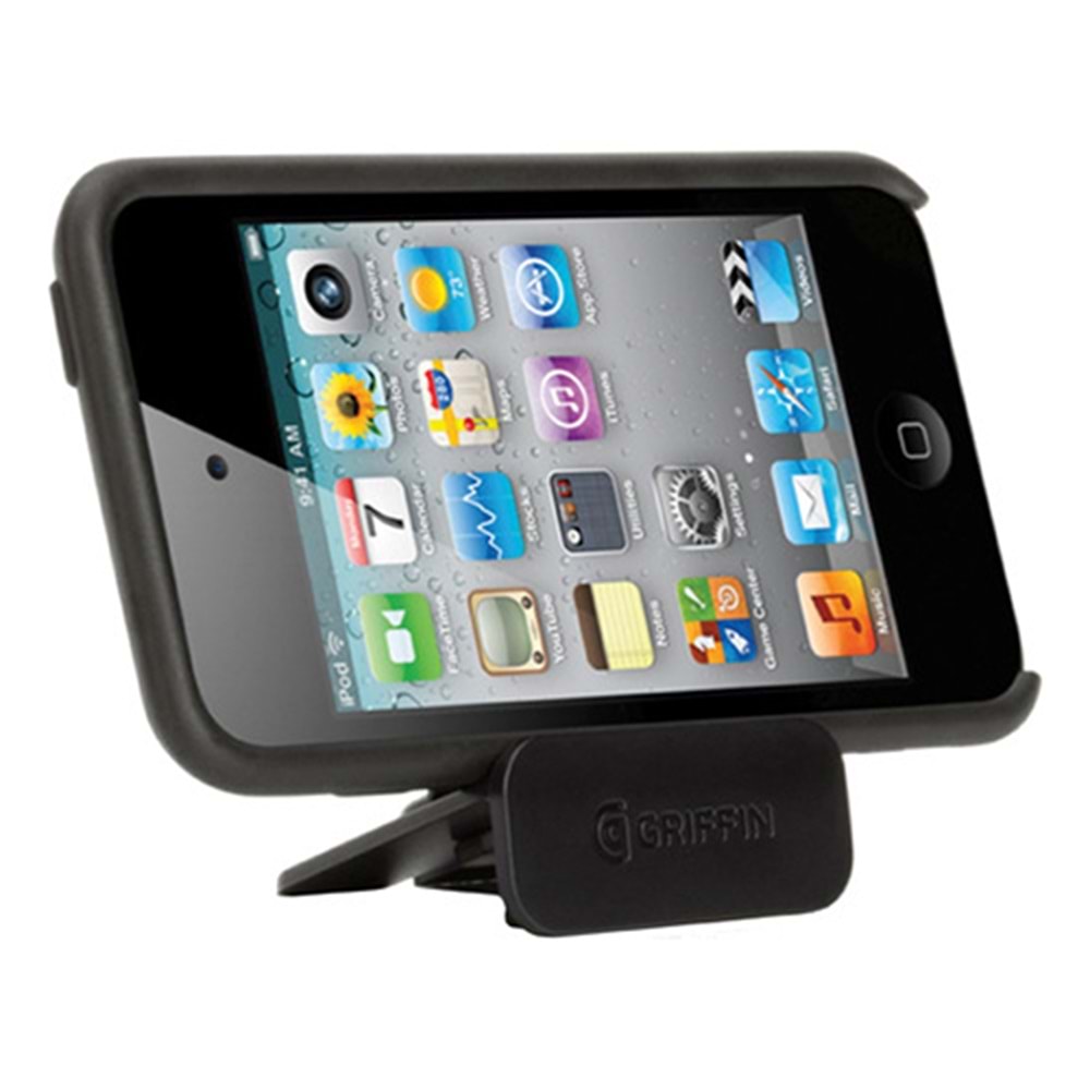 Griffin iPod Touch 4 Şeffaf Siyah Stantlı Kılıf Reveal RE01915