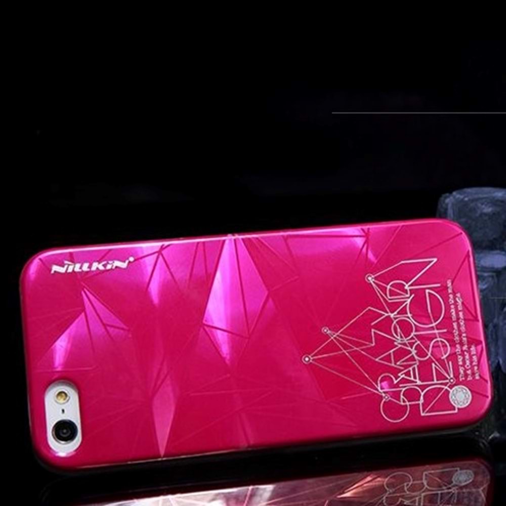 Apple iPhone SE/5S/5 Nillkin Marka Sert Kauçuk Kılıf (3D Shadow) - Koyu Pembe