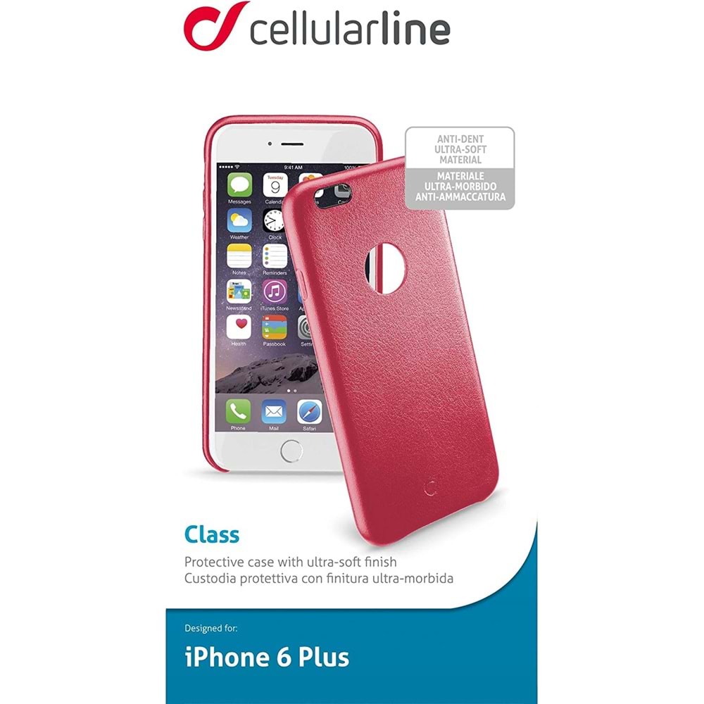 Cellular Line iPhone 6S Plus/6 Plus Class Suni Deri Kılıf Kırmızı CLASSIPH655R