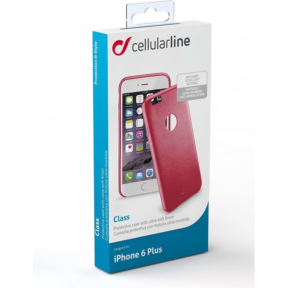 Cellular Line iPhone 6S Plus/6 Plus Class Suni Deri Kılıf Kırmızı CLASSIPH655R