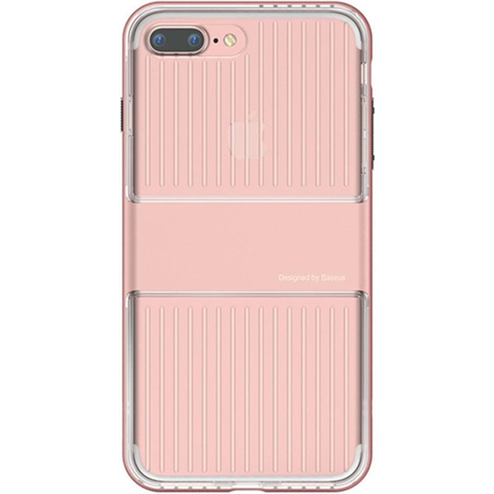 Baseus Apple iPhone 7 / 8 / SE Travel Series Case Şeffaf Kılıf - Roze Gold