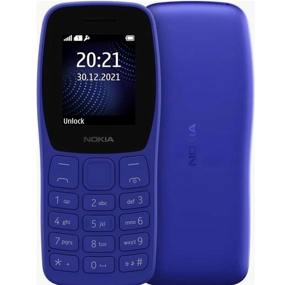 Nokia 105 Tuşlu Cep Telefonu Mavi SP01Z07Z2126Y (Resmi Distribütör Garantili)