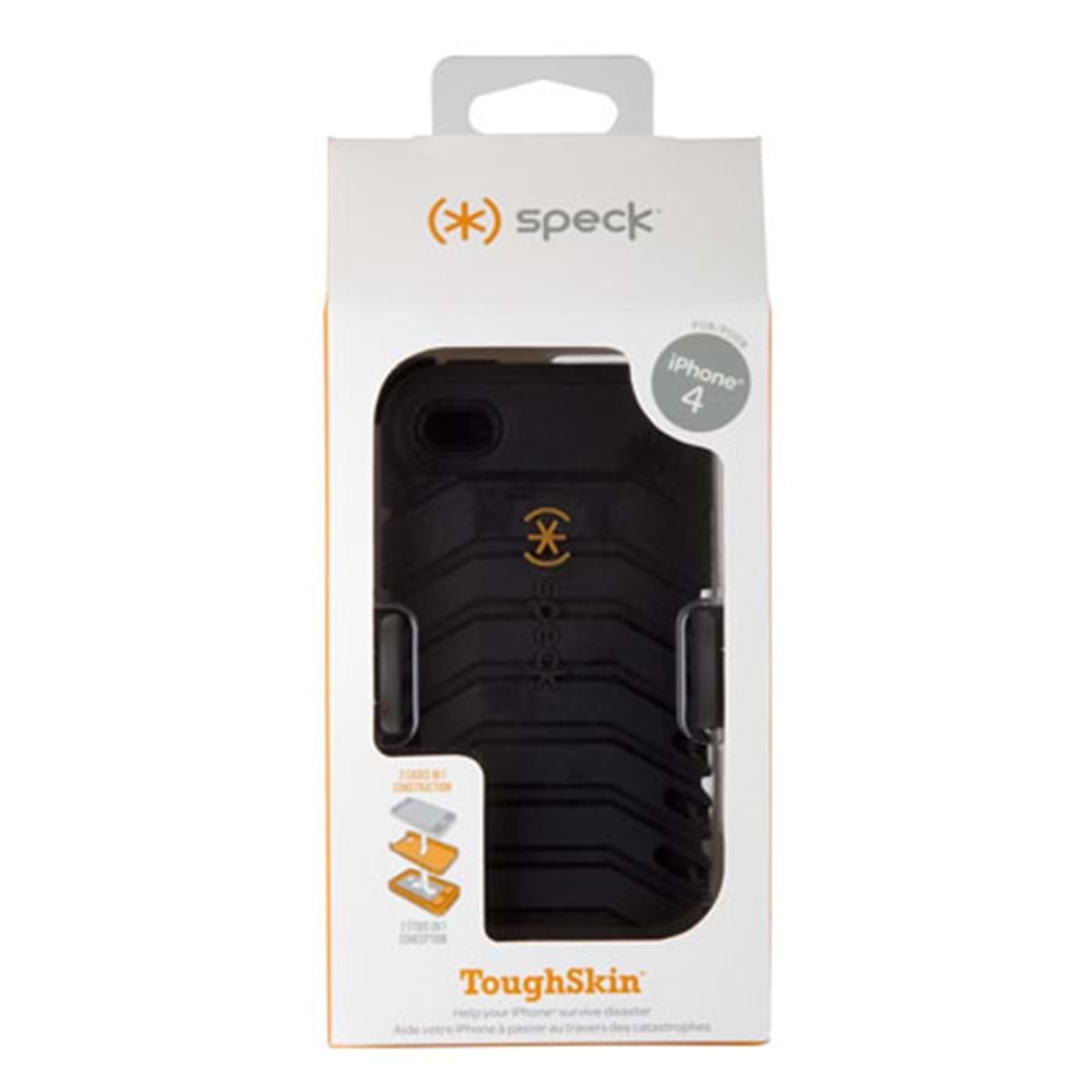 Speck ToughSkin iPhone 4S/4 Korumalı Standlı Kılıf - Siyah