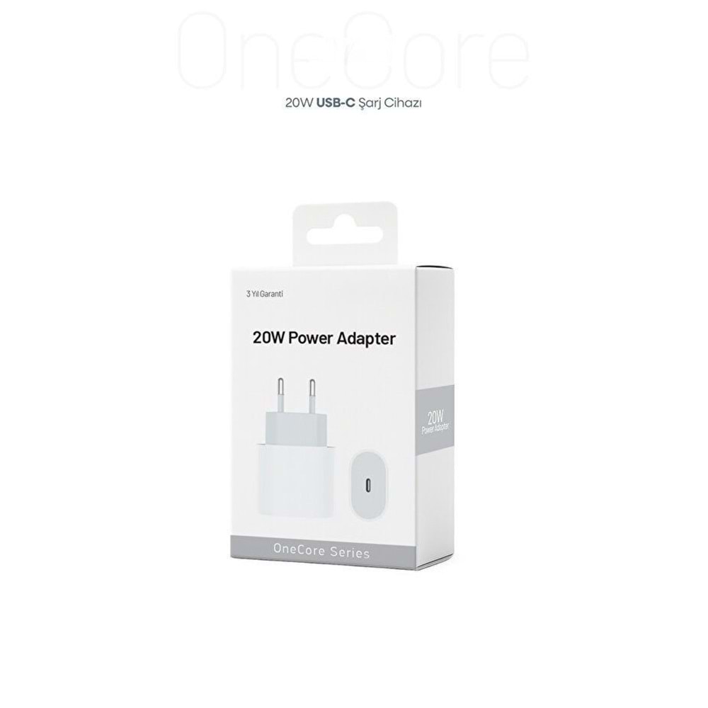 PDAteknoloji 20W USB-C Şarj Adaptörü Beyaz (3 Yıl Garantili)