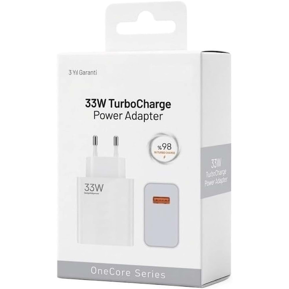 PDAteknoloji 33W Turbo Hızlı Şarj Adaptörü Beyaz (3 Yıl Garantili)