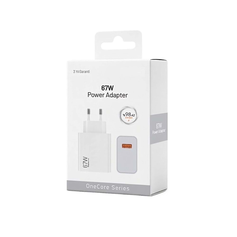 PDAteknoloji 67W Turbo Hızlı Şarj Adaptörü Beyaz (3 Yıl Garantili)