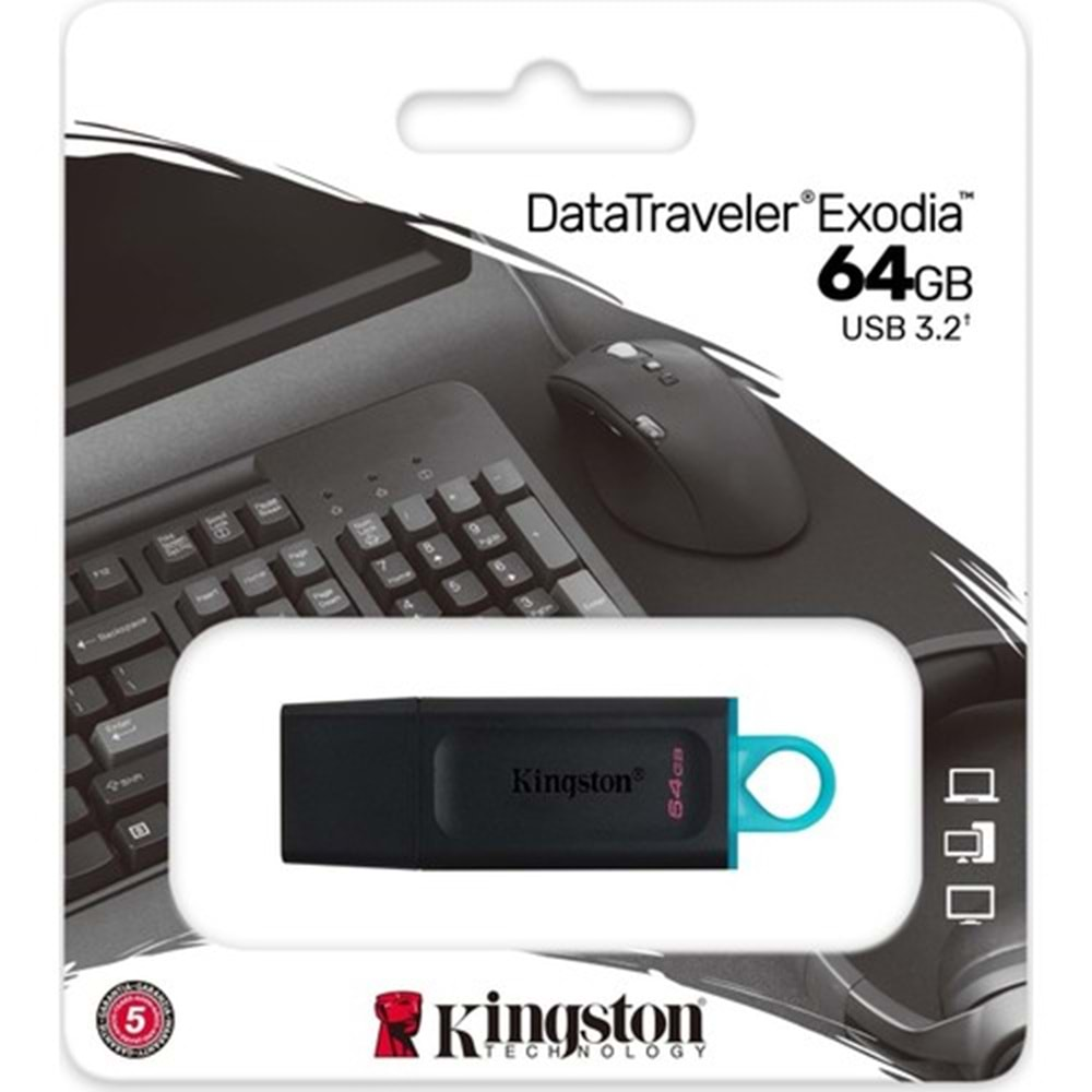 Kingston Data Traveler Exodia 64 GB USB 3.2 Flash Bellek