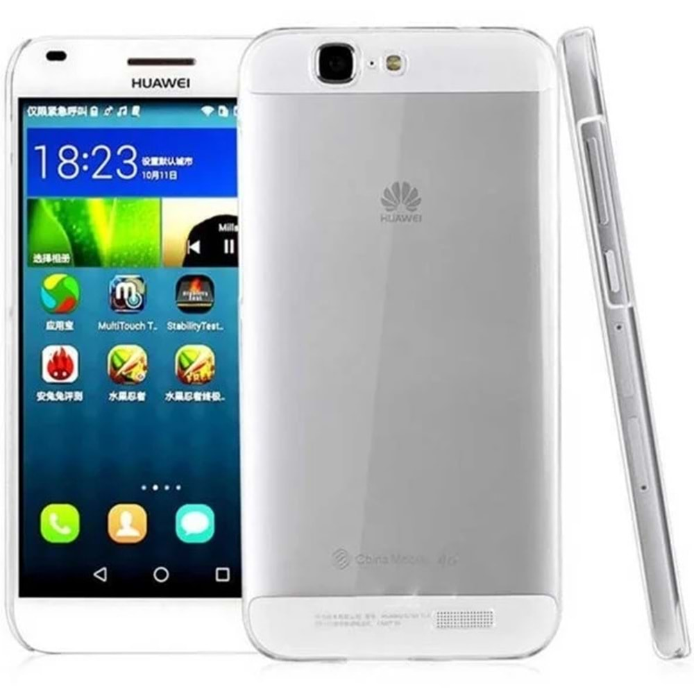 Huawei Ascend G7 Kılıf İnce Silikon - Beyaz