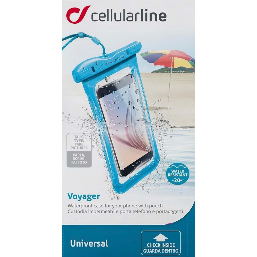 Cellular Line Universal Voyager WaterProof (Su Geçirmez) Kılıf - Mavi