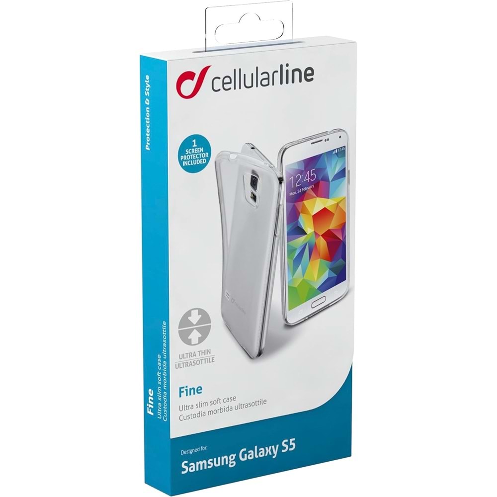 Cellular Line Samsung Galaxy S5 Fine Parlak Silikon Kılıf Şeffaf