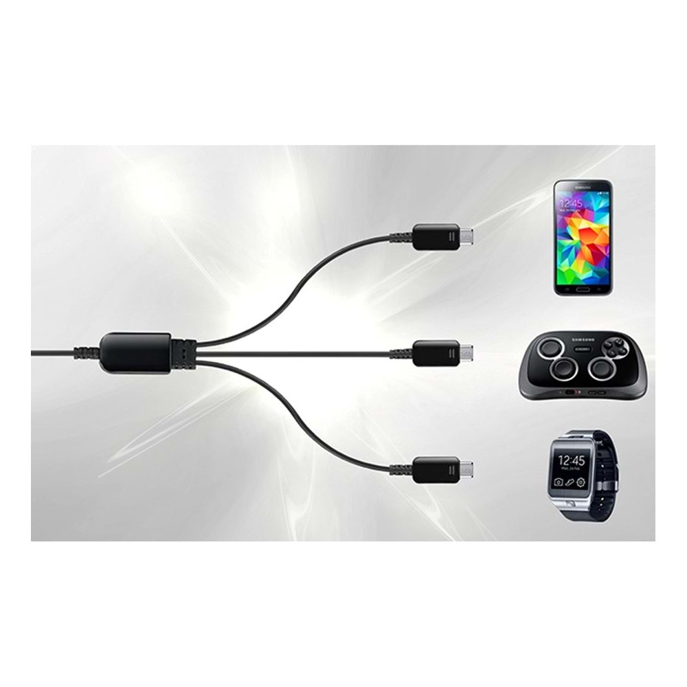 Orjinal Samsung Çoklu Micro Usb Şarj Kablosu 1.3M ET-TG900U - Siyah (BU ÜRÜN OUTLETTİR)