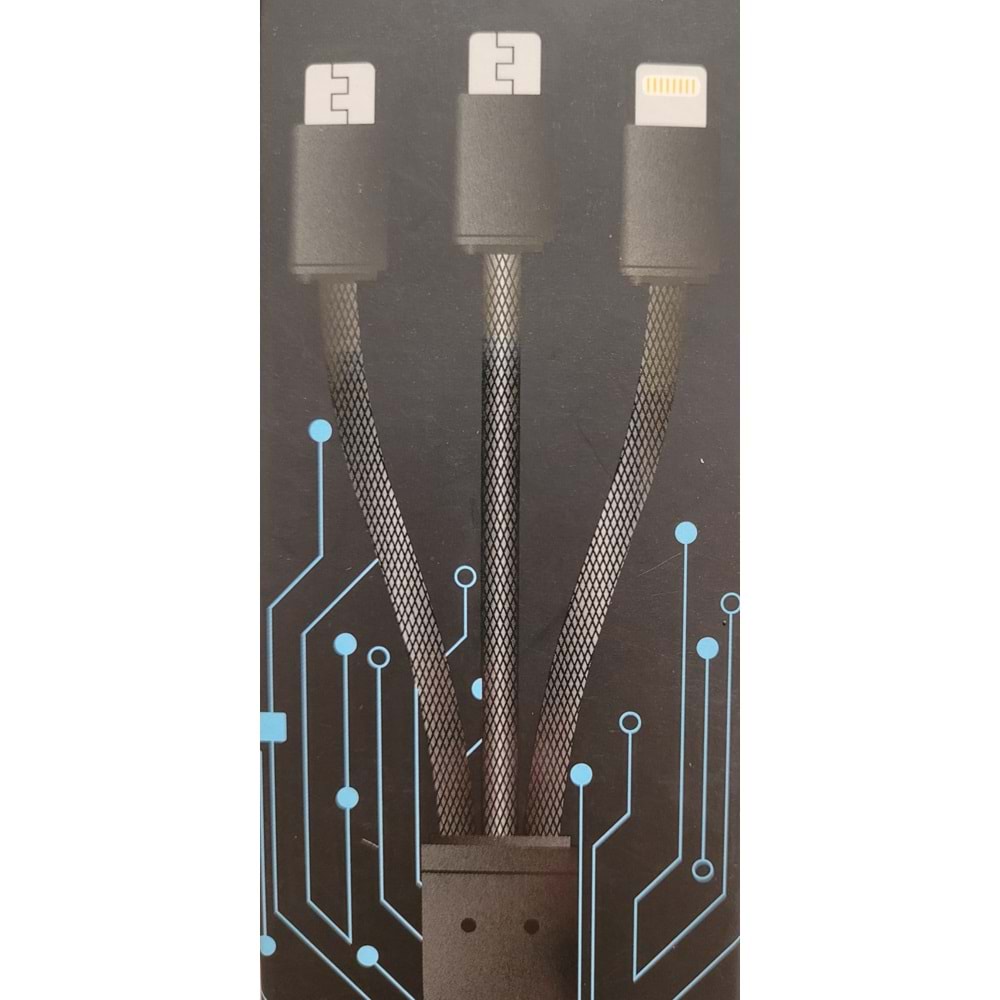 Earldom 2 adet Micro USB + 1 adet Lightning Şarj Kablosu 1.2 M Siyah