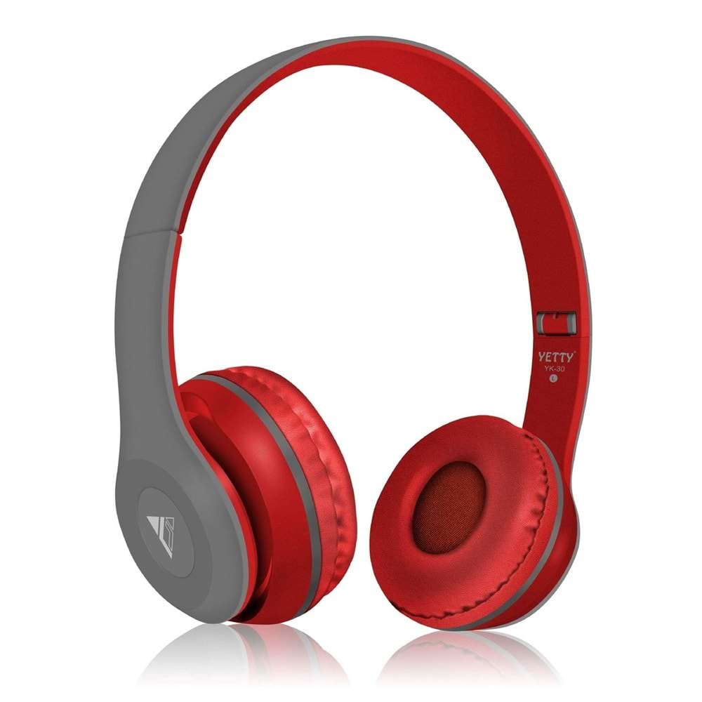 Yetty YK-30 Mikrofonlu Kulaküstü Kablolu Kulaklık - Kırmızı