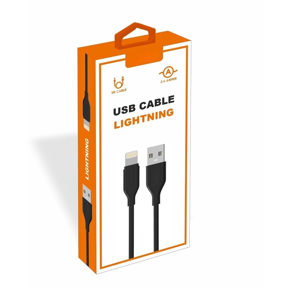 PDAteknoloji Yetty 2.4A 1m Lightning Kablo Siyah YKB-02S (Yerli Üretim)