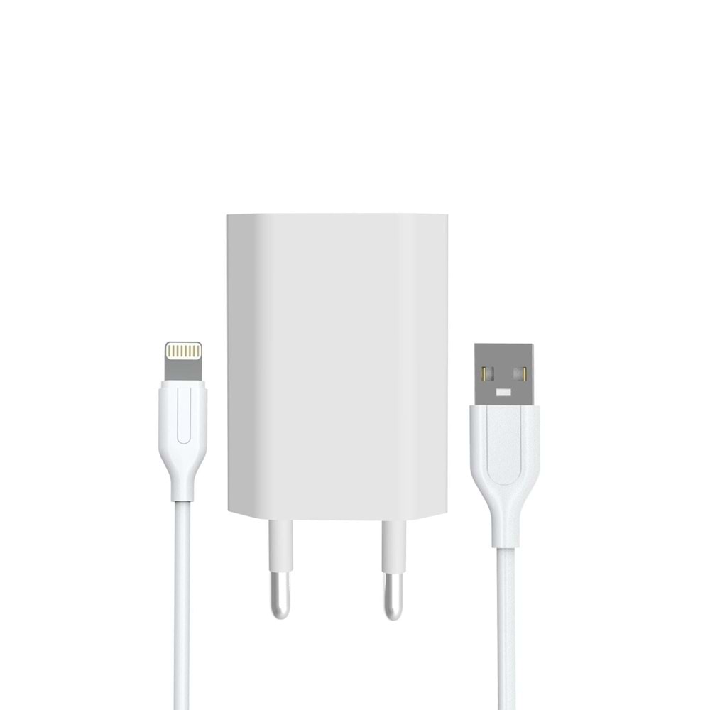 PDAteknoloji Yetty 2 in 1 Şarj Cihazı + 1m Lightning Kablo YT-20L (Yerli Üretim)