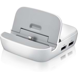 Samsung N7100 Galaxy Note 2 Multimedia Dock (Smart Dock) Akıllı Masaüstü Şarjlı Stand + Şarj Aleti - EDD-S20EWEGSTD (BU ÜRÜN OUTLETTİR)