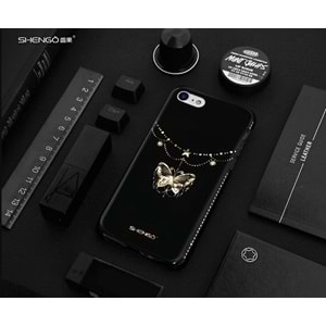 Shengo Apple iPhone 6S/6 Kılıf Kenarları Taşlı Silikon