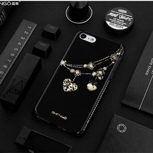 Shengo Apple iPhone 6S/6 Kılıf Kenarları Taşlı Silikon