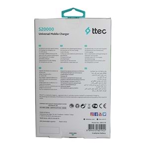 TTEC S20000 Powerbank Şarj Cihazı 20000mAh Beyaz - 2BB121B