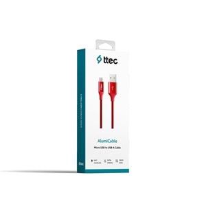 Ttec AlumiCable Micro USB Kablo Kırmızı 1.20 cm - 2DK11K
