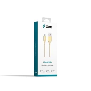 Ttec AlumiCable Micro USB Kablo Gold 1.20 cm - 2DK11A