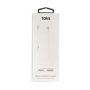 Taks Mıknatıslı Kablosuz Bluetooth Kulaklık(5BK02B) Beyaz