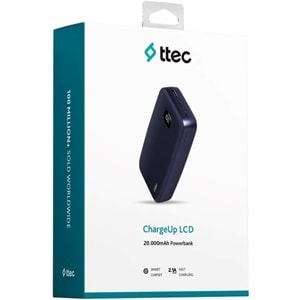 Ttec ChargeUp LCD 20.000 mAh Taşınabilir Hızlı Şarj Aleti/Powerbank Lacivert 2BB211L