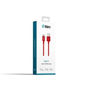 Ttec Type-C Kablo Kırmızı 1.20cm - 2DK12K
