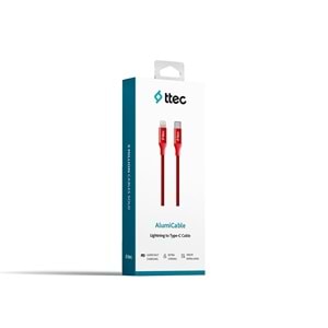 Ttec AlumiCable Type-c Lightning Hızlı Şarj Kablosu 150cm 2DK41K Kırmızı