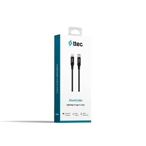 Ttec AlumiCable Type-c Lightning Hızlı Şarj Kablosu 150cm 2DK41S Siyah