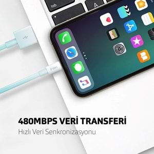 Ttec Mini Cable 30 cm Lightning Data ve Şarj Kısa Kablo Beyaz 2DK7512B