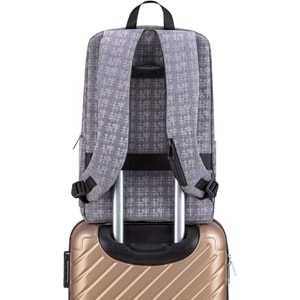 Classone Pro 15.6 inch uyumlu Su Geçirmez Kumaş Notebook Sırt Çantası-Gri BP-WTX406G