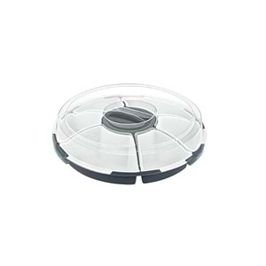 PDAteknoloji 7 Bölmeli Lilyum Kahvaltı ve Çerez Seti Gri