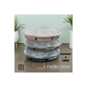 PDAteknoloji 7 Bölmeli Lilyum Kahvaltı ve Çerez Seti Pembe