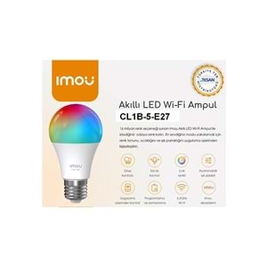 Imou Akıllı Çok Renkli LED WiFi Ampul Ayarlanabilir Işık,Programlama,Zamanlama E27 Duy (CL1B-5-E27)