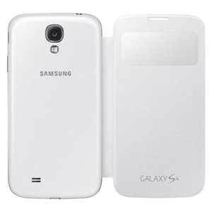 Samsung i9500 Galaxy S4 Orjinal S View Cover Kılıf- Beyaz EF-CI950BWEGWW